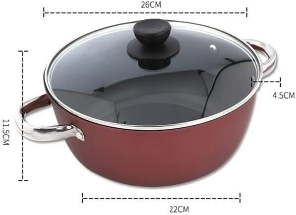 Non-Stick Cookware Set Aluminum Alloy Soup Pot Frying Pans &amp Milk Pan with Anti-Scalding Handle Visible Lid Quick Clean