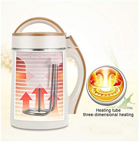 Soymilk Machine Household Soyabean Milk Maker Stainless Steel Filter-Free Heating Soy Beans Milk Juicer Grain Grinding(D)