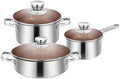 Stainless Steel Cookware Set Thickened Three Piece Kitchen Household Soup Pot Milk Frying Combination