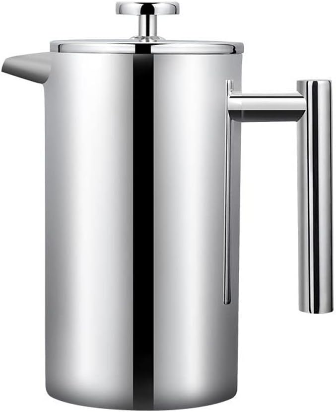 Stainless Steel French Press Coffee Maker 800 ml Double Wall Metal Insulation Coffee Press &ampTea Brewer Easy Clean And Easy Press Strong Quality Coffee Press (Size : 1000ml)