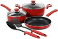 Non Stick Aluminum Cookware Set - Red - 7 Piece