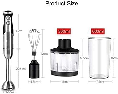 5-in-1 Immersion Blender Hand Blender 800W 2-Speed Powerful Stainless Steel Stick Blender with Milk FrotherEgg Whisk Chopper and with Lid