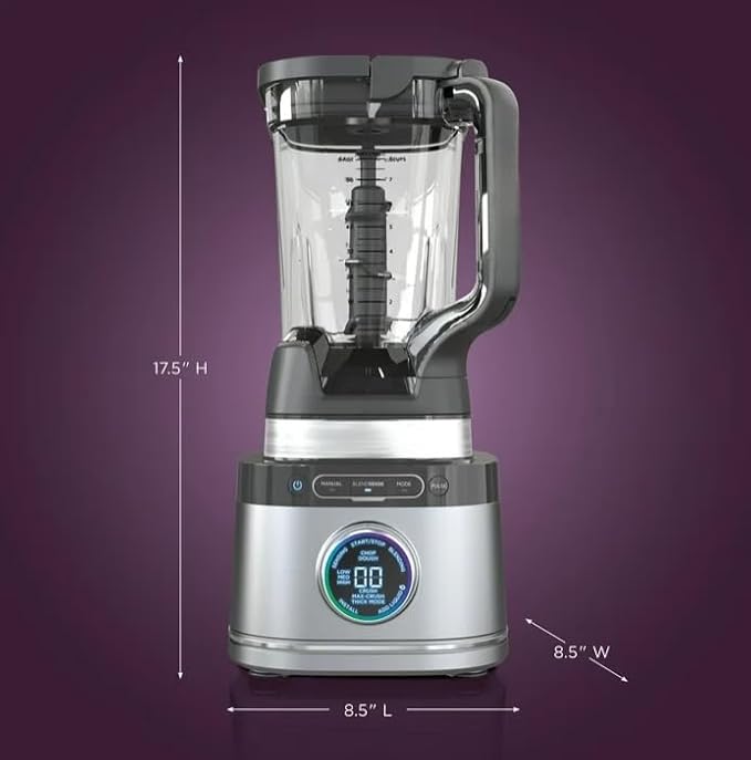 Niin-jaa Detectt Kitchen System 72 Oz Blender 3 Speeds Blend Crush Chop Smoothies BlendSense Technology 1700 W Crushing Blades Color Silver (model TB 400)