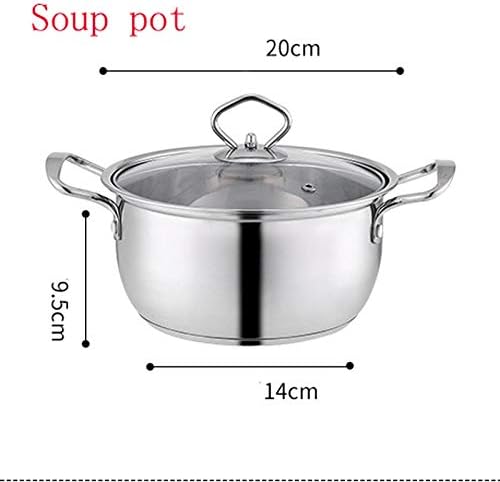 Cookware Set with Glass Lid Induction Bottom Stainless Steel Body Saucepan