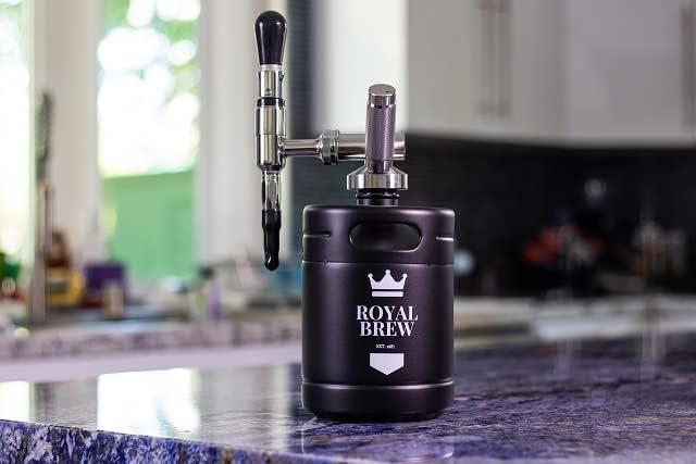 The Original Royal Brew Nitro Cold Brew Coffee Maker - Gift for Coffee Lovers - 64 oz Home Keg Nitrogen Gas System Coffee Dispenser Kit