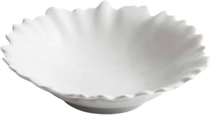 Thcbme 白色陶瓷异形碗家用拌面碗 Ceramic Dish Set 斗笠碗小吃碗凉皮碗菜碗/Ceramic Dinnerware SetsPlates and Bowls/7.6英寸珊瑚碗