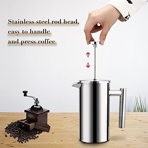 Coffee Maker French Press Stainless Steel Espresso Machine Double-Wall Insulated Tea Pot