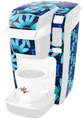 Decal Style Vinyl Skin compatible with Keurig K10 / K15 Mini Plus Coffee Makers Daisies Blue (COFFEE MAKER NOT INCLUDED)