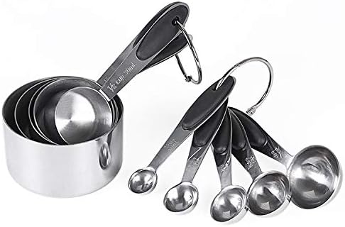 Kn650 10 in 1 Black Stainless Steel Measuring Spoon Cake Mold Baking Tool Set Cookware Set Cookware Picnic Boiler Cookware