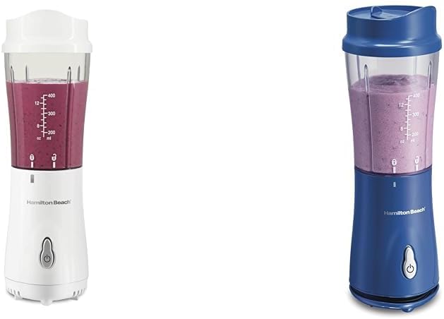 Hamilton Beach Portable Blender for Shakes and Smoothies with 14 Oz BPA Free Travel Cup and Lid &amp Portable Blender for Shakes and Smoothies with 14 Oz BPA Free Travel Cup and Lid