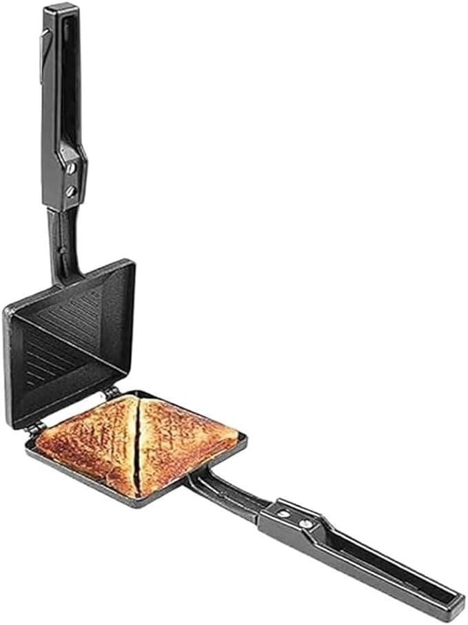2 Cut Gas Toaster with Plain Design Aluminium Sandwich Maker - 1 Pcs