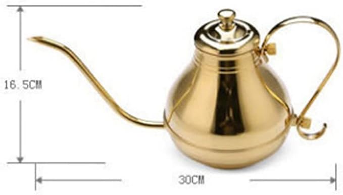 Coffee Press Fine Mouth Gooseneck Coffee Pot Long Spout Pour Over Drip Coffee Kettle Bronze 304 Stainless Steel DIY Coffe Maker Teapot Pots(Silver)