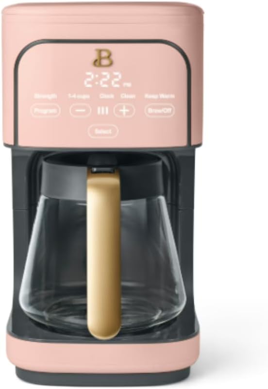 12 cup Programmable Coffee Maker Digital Touch Activated- Rose Pink