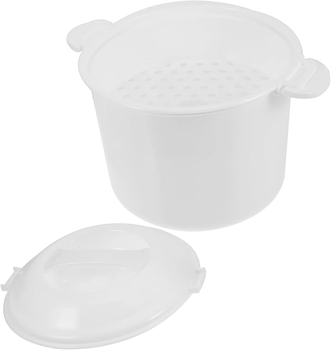 Microwave Rice Cooker with Lid and Steaming Tray Reusable Practical Rice Cooker for Home Office Dormitory Multipurpose Food Steamer Dishwasher Safe Efficient Meal Preparation