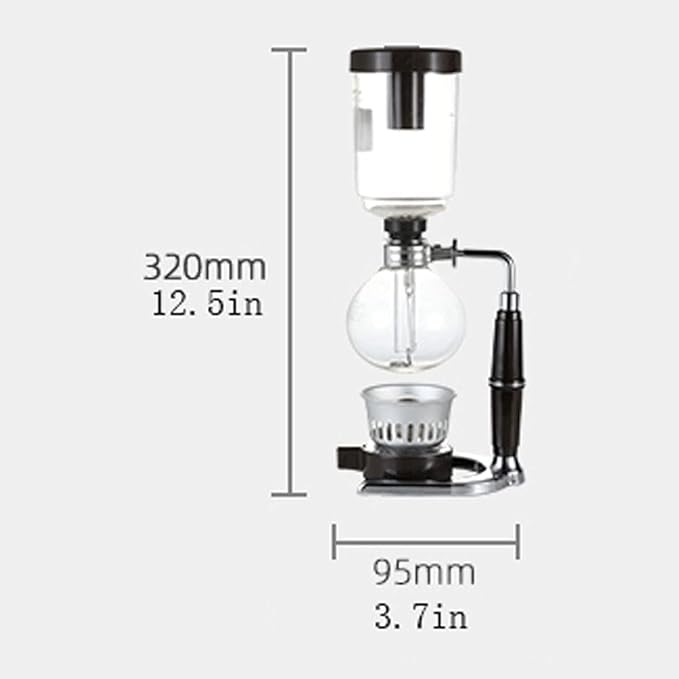 Modern Siphon Coffee MakerIced Coffee Maker with Alcohol BurnerTransparent Coffee Maker with Stainless Steel Support Flowing