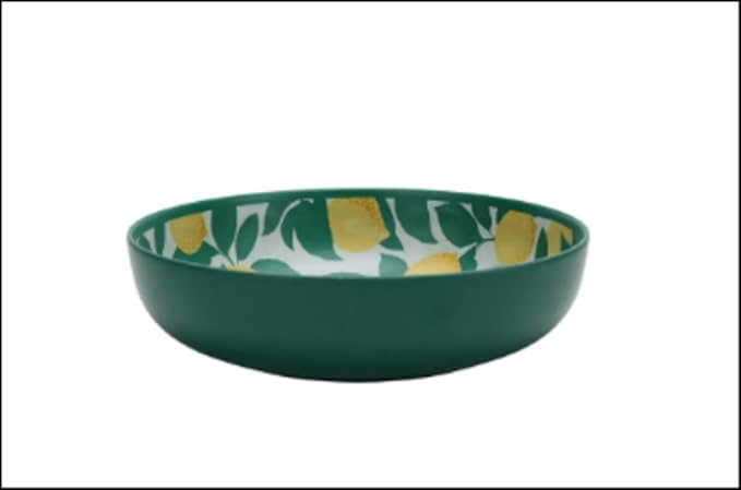 Bamboo Melamine Dinnerware Set 12-Piece – Lemon &amp Green