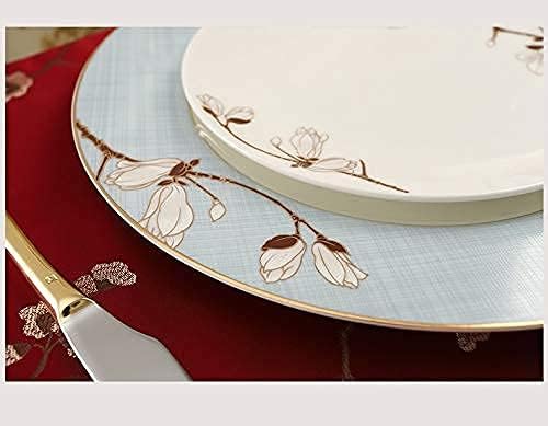 Chinese Flower Pattern Dinnerware Set Bone China Phnom Penh Plates and Bowls Set for Restaurant and Wedding Gifts Dinnerware Plates Set (2)