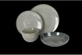 16 Piece Elegant Stoneware Dinnerware Set for 4 | Unique Style Reactive Glaze Finish With Striking Detailed Design Green/Gray Color Smooth Textured | Microwave &amp Dishwasher Safe Luxury Appearance