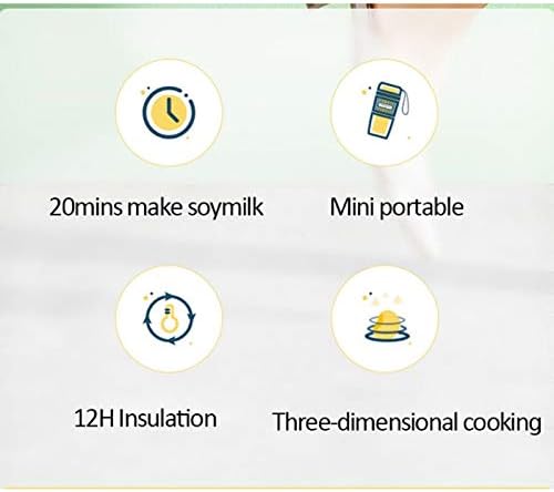 Portable Soy Milk Machine Mini Multi-Function Cooker Automatic Heating Soy Milk Rice Paste Machine Without Filter Insulation 250ml(Blue)