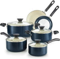For 10-Piece Ceramic Nonstick Aluminum Kitchen Cookware Set Blue
