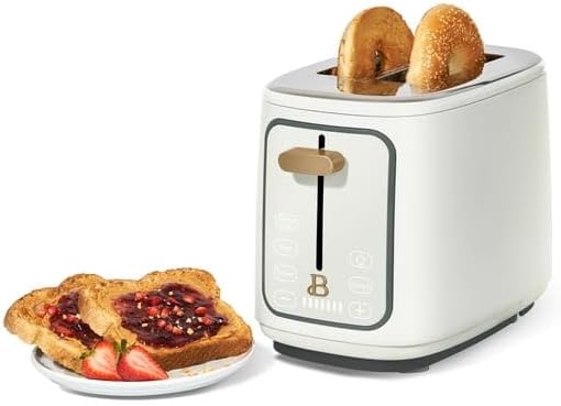 New beautifull 2-Sliice Digital Toaster with Touch-Activated Display Adjustable Browning Control Auto Shut-Off by D'rew Barry'more (White Icing)