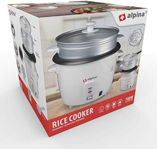 Alpina Rice cooker - 1.8 Liter - 700 Watt - With cooking and heat control light - White BSJ18-ZPDA