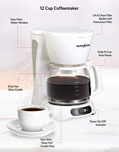 EUROSTAR ECM642W 12-Cup Coffee Maker White