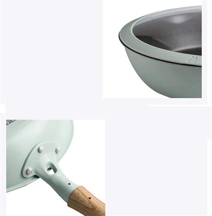 Cookware 3pcs Cooker Kitchen Non-Stick Frying Pan + Wok Cooking Cookware Set