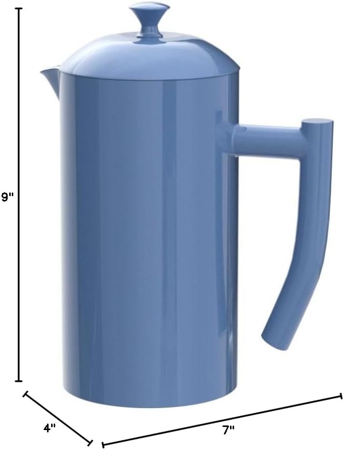 Frieling Double-Walled Stainless Steel French Press Coffee Maker Navy 34 fl oz.