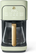 12-Cup Programmable Coffee Maker with Touch Display– 24-Hour Auto Brew Bold Strength Control Glass Carafe Reusable Filter~Sage Green