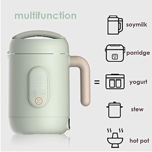 Soymilk Maker Household Mini Cooker Multi Functions Food Blender Convenient Hot Pot Food Mixer(Gray)