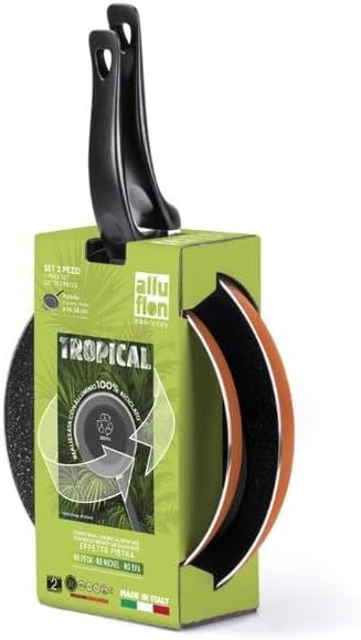 Tropical Set of 2 Non-Stick Pans 24-28 cm Recycled Aluminium Orange