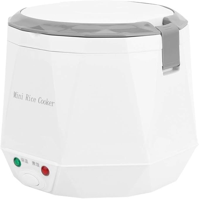 Mini Rice Cooker 1.6L Mini Portable Electric Rice Cooker Rice Cooking Tool Food Steamer for 12V Car Use WhiteRice Cookers