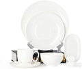 Pure White Porcelain Dinnerware Set Tableware Set Stoneware Dish Dinner Plates Dinner Set Dinner Service for1/2/4/10/16 People80 PCS (White 8 PCS 1 Set)