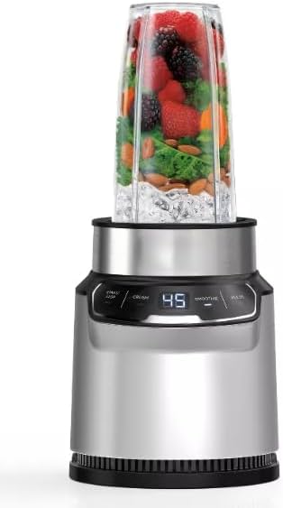 Nin-ja Nutri Blender Pro with Auto iQ 1100 W Personal Smoothie Blender Stainless Steel 2 Cups Dishwasher Safe (model 401)