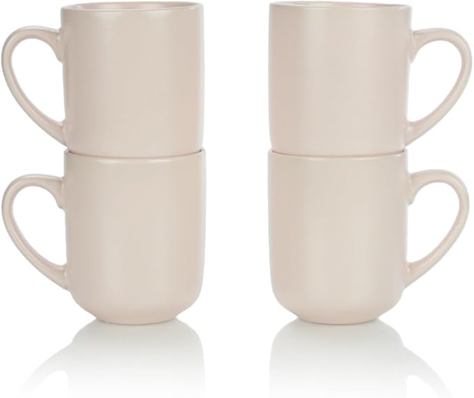 Everything Kitchens Modern Flat 12-Piece Dinnerware Set | Soft Pink