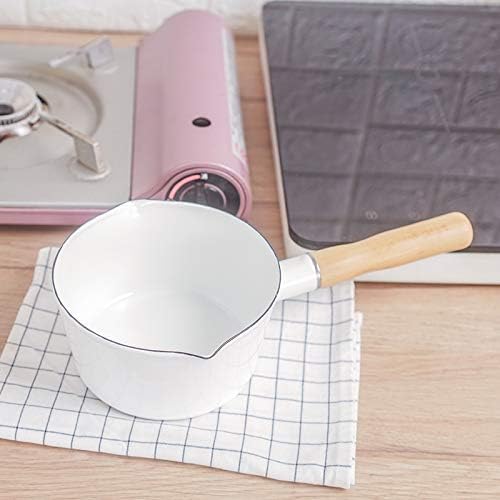 Thickened Enamel 1.2L Leaking Milk Pot Boiled Cereal Baby Rice Paste hot Milk Induction Cooker Gas General