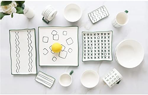 Stoneware Dinnerware Sets 12 Pieces Porcelain Bowls and Plates Sets Dinnerware Set Tableware Combination Set with Dinner Plate Dessert Pl