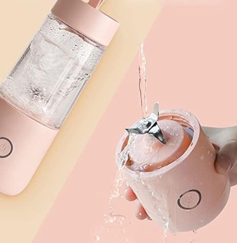 Portable Blender for Shakes and Smoothies Personal BlenderPowerful Smoothie Blender with Rechargeable USB for Juice Crushed Ice Sports Travel (Color : White) (Pink)