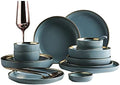 24 32 41 PCS Ceramic Dinnerware Set Nordic Dark Green Bone China Tableware Creative European Ceramic Tableware with Bowl Plate24-Piece Set for 6 Peopl