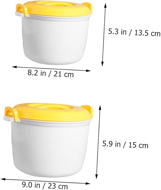 Garneck 2pcs Microwave Rice Cooker Small Rice Cooker Food Containers Steamer Lunch Box