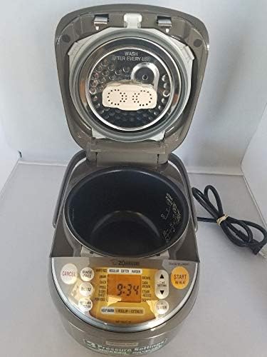 Zojirushi NS-ZCC10 Neuro Fuzzy Cooker 5.5-Cup uncooked rice / 1L White &amp NP-NWC10XB Pressure Induction Heating Rice Cooker &amp Warmer 5.5 Cup Stainless Black Made in Japan