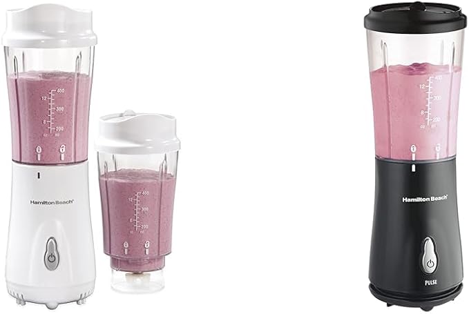 Hamilton Beach Portable Blender for Shakes and Smoothies with 14 Oz BPA Free Travel Cup and Lid &amp Portable Blender for Shakes and Smoothies with 14 Oz BPA Free Travel Cup and Lid