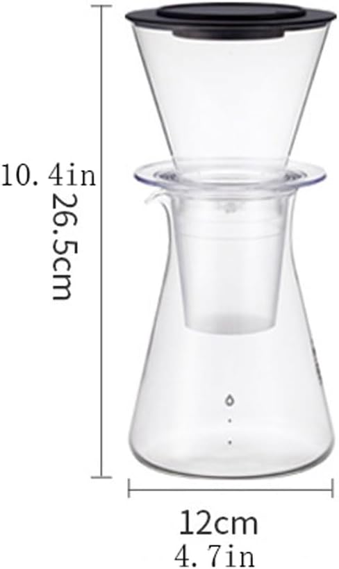 Glass 14.8oz Ice Drip Coffee Maker for Home Office Iced Coffee Maker with Easy to Clean Reusable Filter Coffee Pots