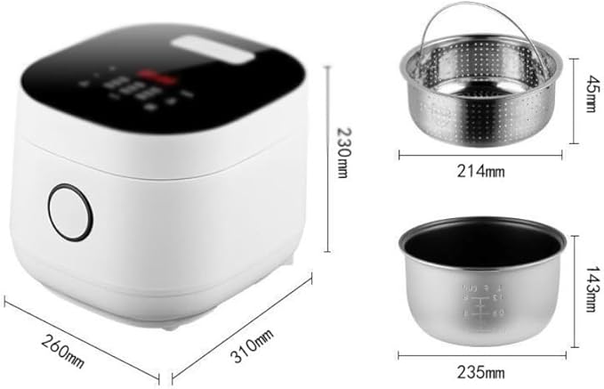 Intelligent Small Rice Cooker 5L Capacity Stainless Steel Steaming Gall