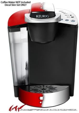 Decal Style Vinyl Skin compatible with Keurig K40 Elite Coffee Makers Ripped Colors Red White (COFFEE MAKER NOT INCLUDED)