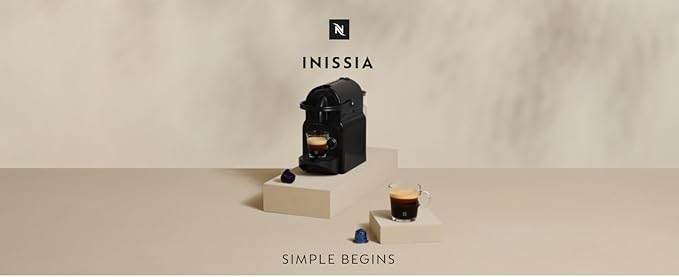 Nespresso Inissia Espresso Machine by De'Longhi with Milk Frother 24 ounces Black