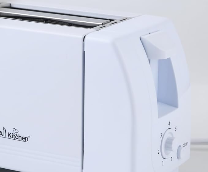 J&ampV TEXTILES Cool Touch Toaster with 6 Temperature Settings &amp Extra Wide 1.25 Slots for Bagels Waffles Specialty Breads Puff Pastry Snacks ETL Certified 2 Slices (White)