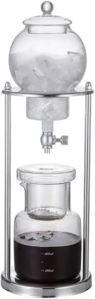 Ice Drip Coffee MakerPortable Cold Brew Coffee Machine Cold Brew Dripper Coffee Maker 600ml Cold Brew Tower for Home Office
