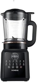 DOMENG Heating Blender Multi-Function Automatic Soy Milk Maker with Digital Display Wall Breaking Blender for Soups and Smoothies Black